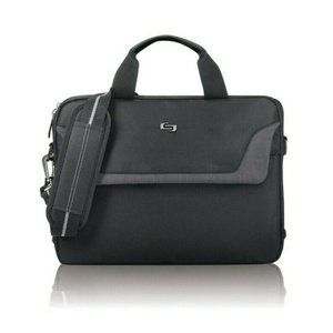 SOLO Ny Cla112-4 FLATIRON SLIM BRIEF city briefcase over the shoulder
